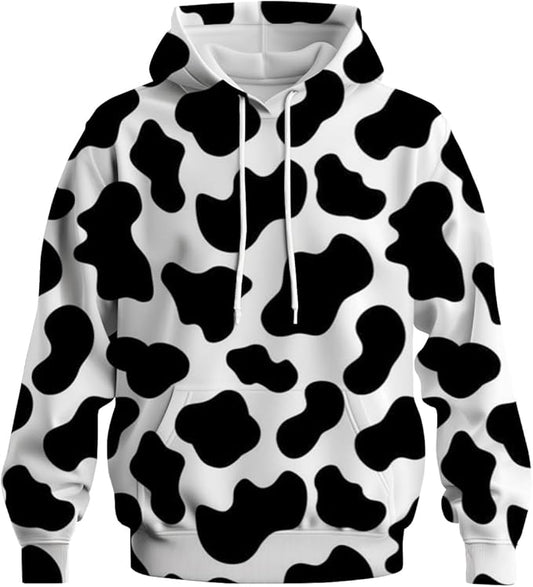 Cow Graphic Print Hoodie